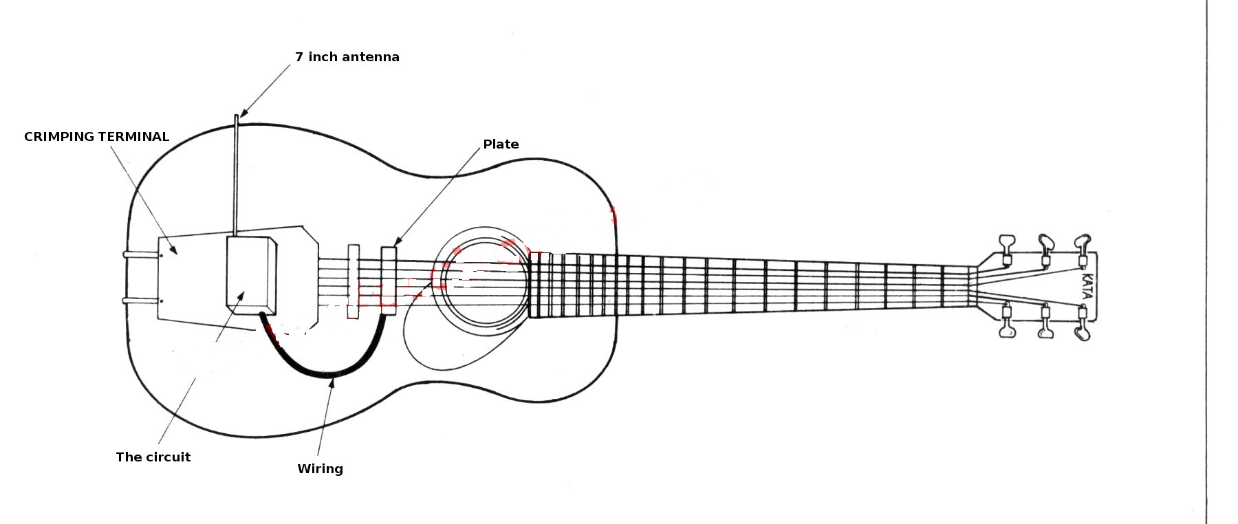 Устройство акустической гитары схема